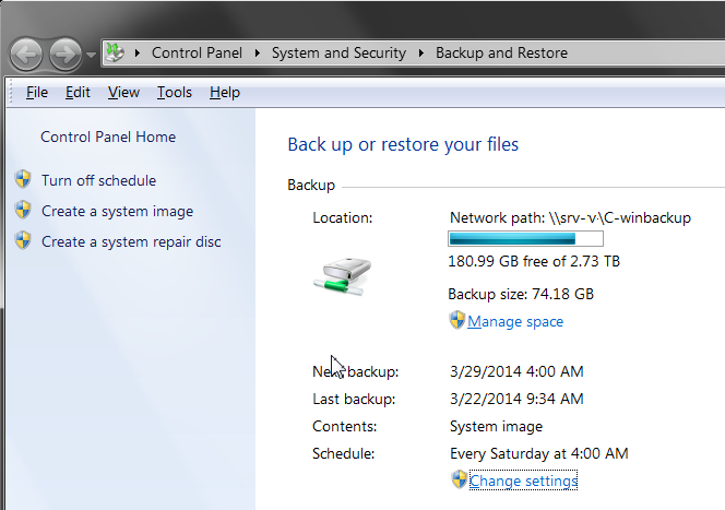 Backup Control Panel